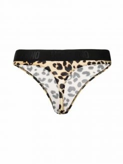 Moschino leopard teddy-print thong