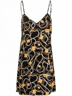 Moschino teddy-chain print slip nightdress