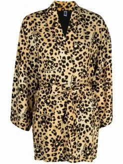 Moschino All-Over-Teddy leopard-print robe