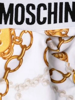 Moschino bear-chain print bra