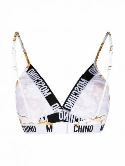 Moschino bear-chain print bra