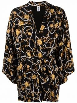 Moschino all over teddy chain robe
