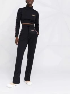 Moschino logo trim cropped sweatshirt