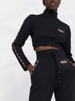 Moschino logo trim cropped sweatshirt