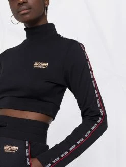 Moschino logo trim cropped sweatshirt