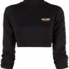 Moschino logo trim cropped sweatshirt