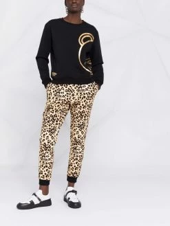 Moschino teddy leopard-print trousers
