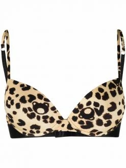 Moschino leopard-print push-up bra