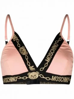 Moschino teddy chain-detail triangle bra