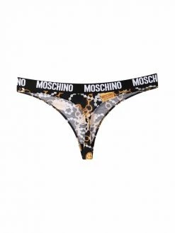 Moschino teddy bear chain-print thong