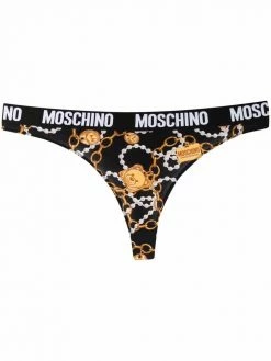 Moschino teddy bear chain-print thong