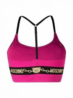 Moschino teddy chain-detail sports bra