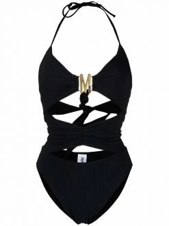 Moschino M logo cut-out swimsuit