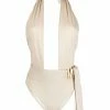 Moschino plunge halterneck swimsuit