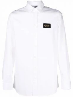Moschino logo-plaque long-sleeve shirt