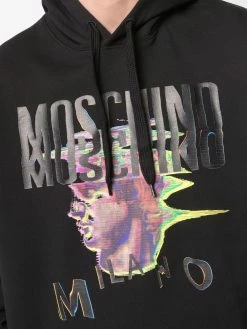 Moschino warped glitch logo hoodie