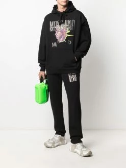 Moschino warped glitch logo hoodie