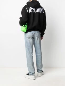 Moschino rear-logo hoodie bomber jacket