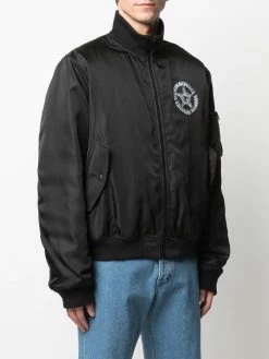 Moschino logo technical bomber jacket