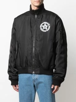 Moschino logo technical bomber jacket