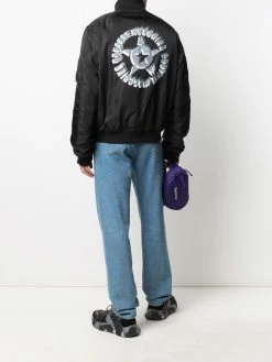 Moschino logo technical bomber jacket