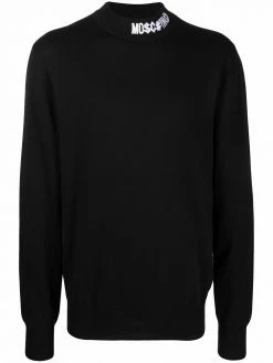 Moschino embroidered-logo long-sleeve jumper