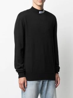 Moschino embroidered-logo long-sleeve jumper