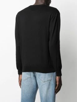 Moschino logo-patch crew neck sweater