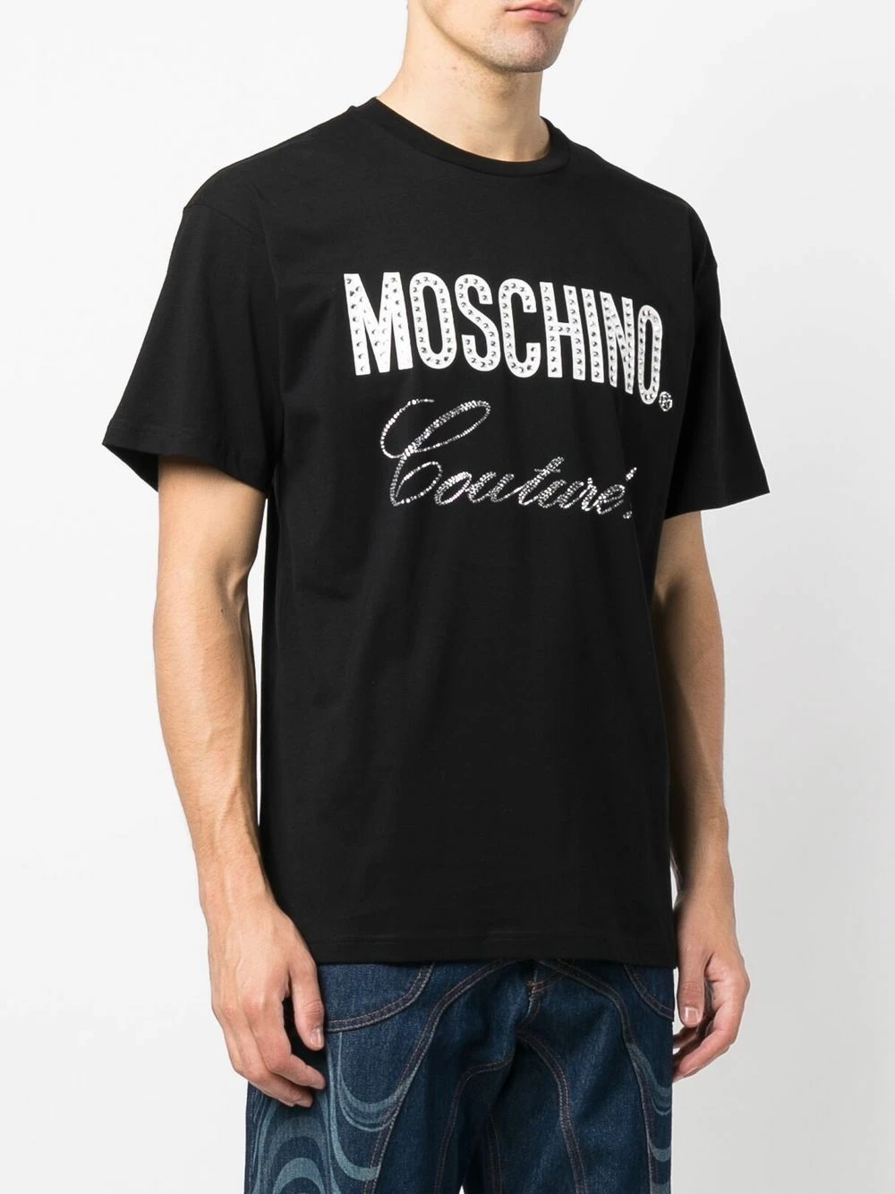 Deals ๐ฅ Moschino Crystal embellished cotton T ๐ shirt โ 5 Moschino crystal-embellished cotton T-shirt