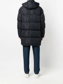 Moschino logo-embroidered puffer coat