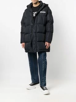 Moschino logo-embroidered puffer coat