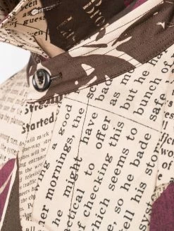 Moschino newspaper-print fitted coat