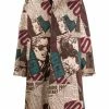 Moschino newspaper-print fitted coat