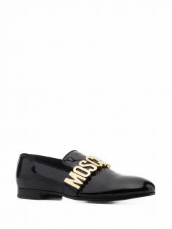 Moschino logo-plaque glossy loafers