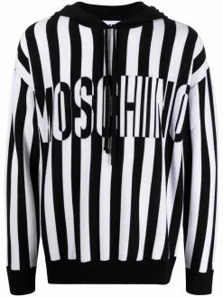 Moschino intarsia-knit two-tone hoodie