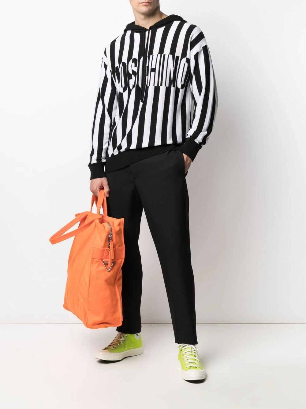 Budget ๐ Moschino Intarsia knit two tone hoodie ๐ 4 Moschino intarsia-knit two-tone hoodie