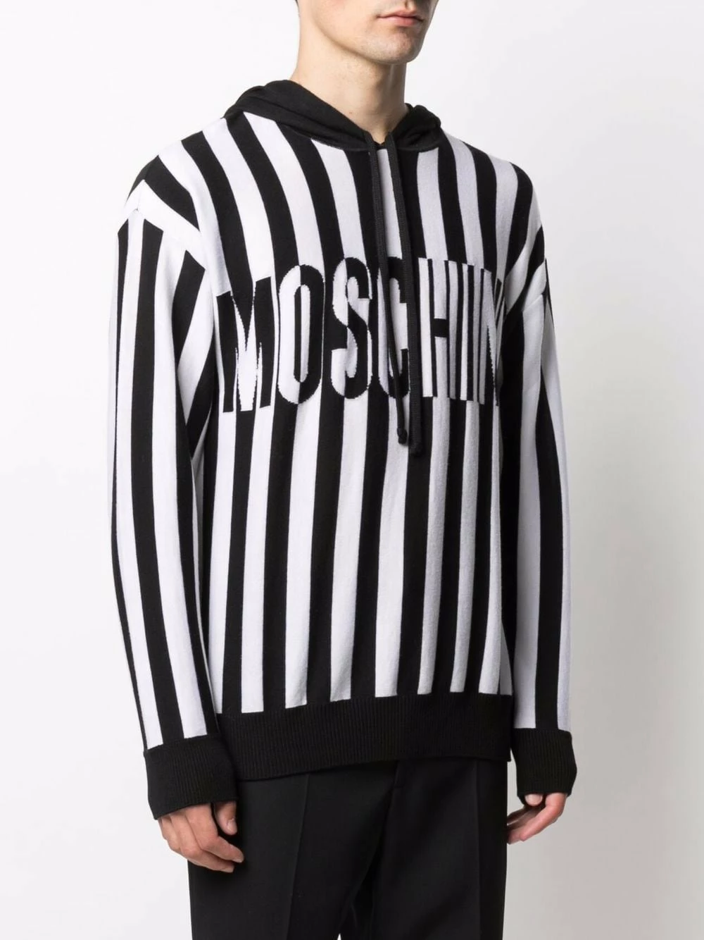 Budget ๐ Moschino Intarsia knit two tone hoodie ๐ 5 Moschino intarsia-knit two-tone hoodie