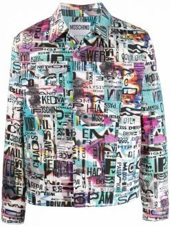 Moschino glitch-print denim jacket