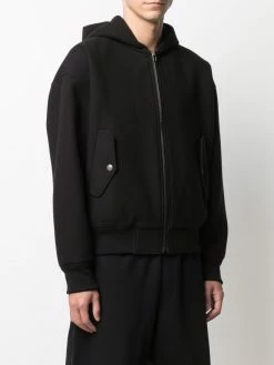 Moschino logo-appliqué zipped hoodie