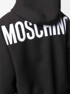 Moschino logo-appliqué zipped hoodie