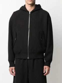 Moschino logo-appliqué zipped hoodie