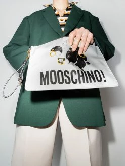 Moschino cow print zipped clutch