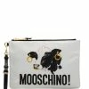 Moschino cow print zipped clutch
