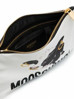 Moschino cow print zipped clutch