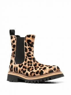 Moschino leopard-print Chelsea boots