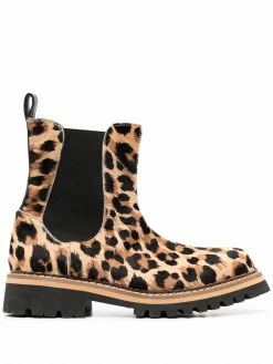 Moschino leopard-print Chelsea boots