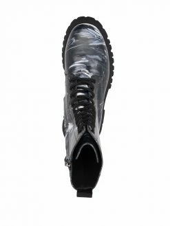 Moschino paint-splatter combat boots
