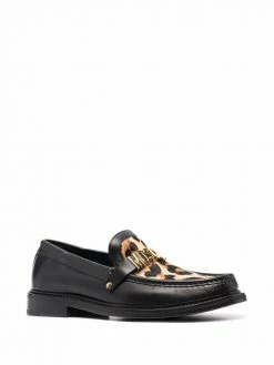 Moschino leopard-print logo loafers