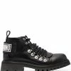 Moschino logo-patch ankle boots