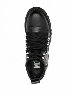 Moschino logo-patch ankle boots